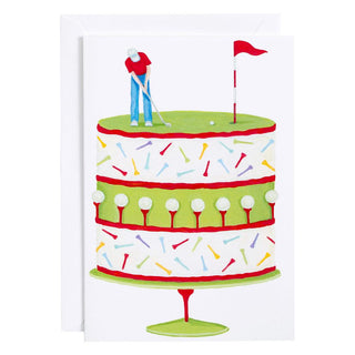 Golf Layer Cake Birthday Greeting Card - 1 card with envelope