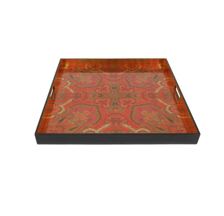 Jaipur Fuchsia Lacquer Oversize Square Tray-30X30