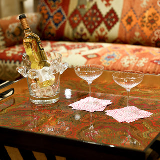 Jaipur Fuchsia Lacquer Oversize Square Tray-30X30