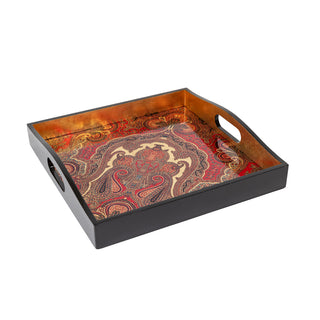 Jaipur Crimson Lacquer Square Tray-14X14