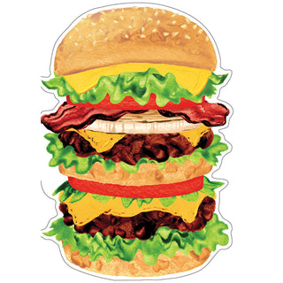 Giant Burger Birthday Die Cut Greeting Card - 1 card with envelope