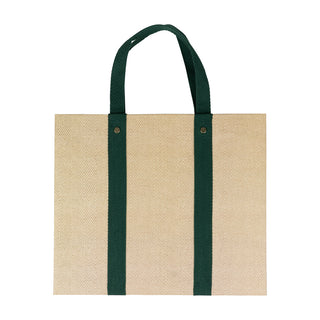 Jute And Twill Natural/Hunter Gift Bag Lg 11 3/4 X 4 3/4 X 10