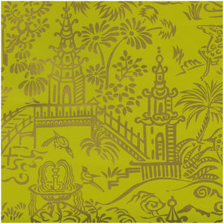 Pagoda Toile Chartreuse Gift Wrap