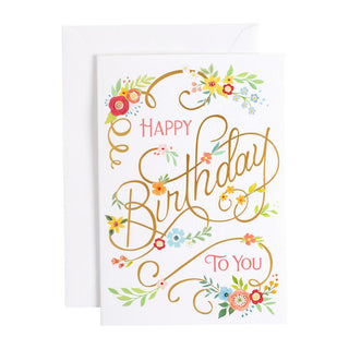Happy Birthday To You Foil Birthday Die Cut Greeting Card - 1 card with envelope