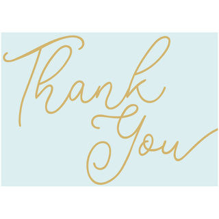 Thank You Script-Robins Egg Blue Fl Thank You Notes Boxed 8 In-Foil