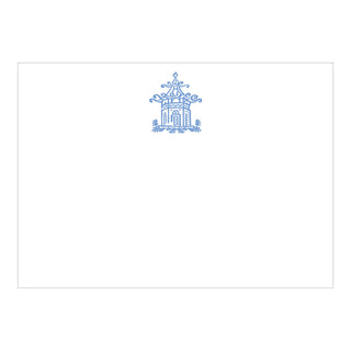 Pagoda Toile Blue Correspondence C Size Printed 12-In