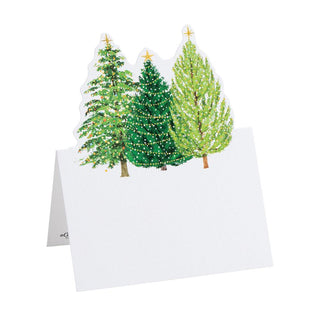 Christmas Trees With Lights Place Card Die-Ct 8 In