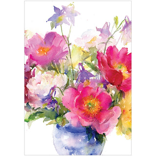 Bouquet In Vase Mother's Day Greeting Card - 1 card with envelope