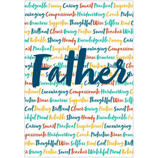 Father Words Father's Day Greeting Card - 1 card with envelope