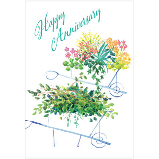 Pair Of Wheelbarrows Anniversary Greeting Card - 1 card with envelope