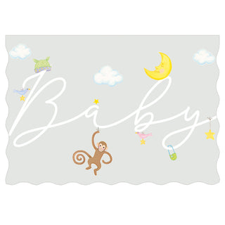 Baby Monkey Baby Die Cut Greeting Card - 1 card with envelope