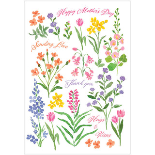 Painted Wildflowers Mother's Day Greeting Card - 1 card with envelope