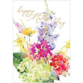 Painted Spring Bouquet Foil Mother's Day Foil Greeting Card - 1 card with envelope