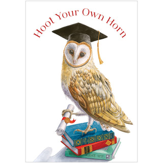 Hoot Your Horn Owl Grad Graduation Greeting Card - 1 card with envelope