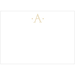 Caspari Antique Plain Letter A Foil Correspondence Cards - 12 Cards and Envelopes