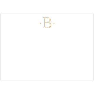 Caspari Antique Plain Letter B Foil Correspondence Cards - 12 Cards and Envelopes