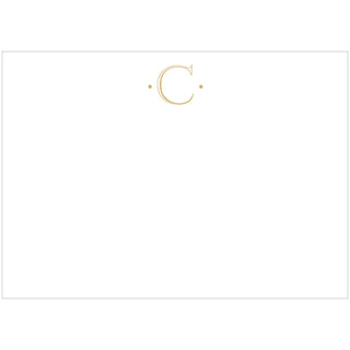 Caspari Antique Plain Letter C Foil Correspondence Cards - 12 Cards and Envelopes