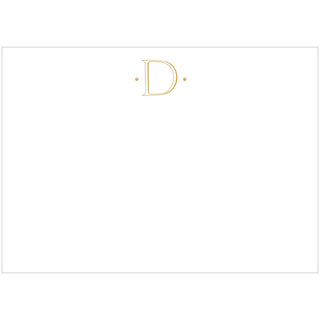 Caspari Antique Plain Letter D Foil Correspondence Cards - 12 Cards and Envelopes