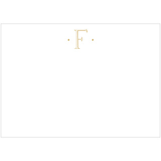 Caspari Antique Plain Letter F Foil Correspondence Cards - 12 Cards and Envelopes