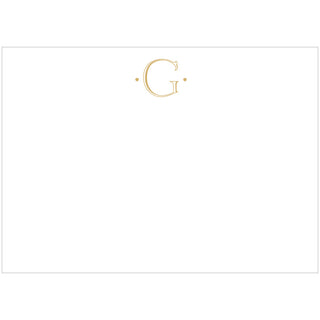 Caspari Antique Plain Letter G Foil Correspondence Cards - 12 Cards and Envelopes