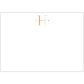 Caspari Antique Plain Letter H Foil Correspondence Cards - 12 Cards and Envelopes