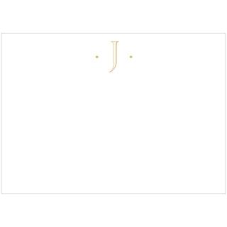 Caspari Antique Plain Letter J Foil Correspondence Cards - 12 Cards and Envelopes