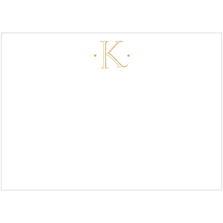 Caspari Antique Plain Letter K Foil Correspondence Cards - 12 Cards and Envelopes