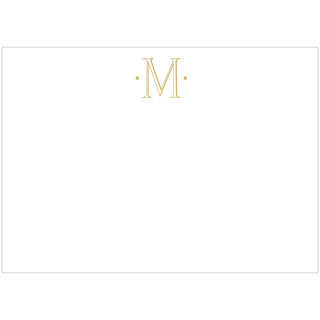 Caspari Antique Plain Letter M Foil Correspondence Cards - 12 Cards and Envelopes