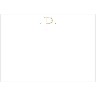 Caspari Antique Plain Letter P Foil Correspondence Cards - 12 Cards and Envelopes