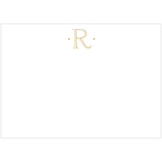 Caspari Antique Plain Letter R Foil Correspondence Cards - 12 Cards and Envelopes