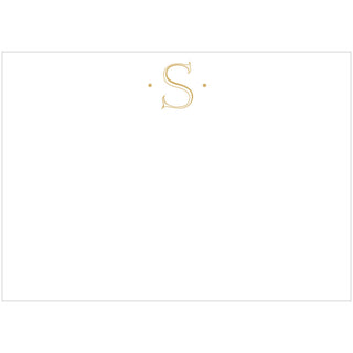 Caspari Antique Plain Letter S Foil Correspondence Cards - 12 Cards and Envelopes