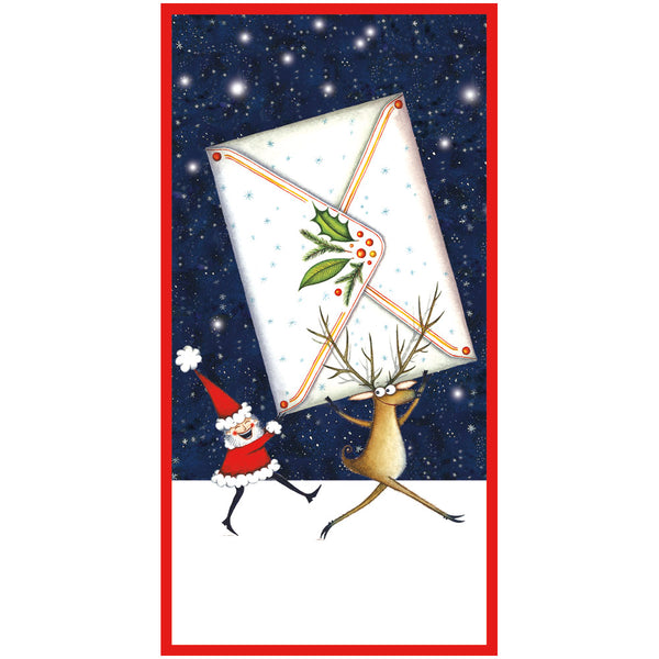 Caspari Reindeer Gift Enclosure Cards - 4 Mini Cards & Envelopes