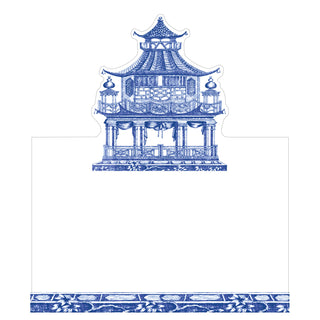 Chinoiserie Toile Pagoda Place Card 8 In Die-Cut