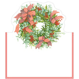 Ribbon Stripe Wreath Die-Cut Place Cards - 8 Per Package