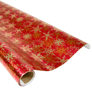 Snowfall-Red Foil Roll Wrap 30 Inchx 6 Ft Foil-2 Core