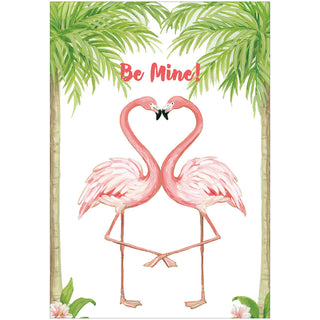 Valentine Flamingos Valentine Greeting Card - 1 card with envelope