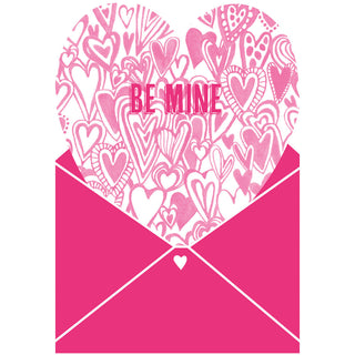 Valentine Envelope Valentine Die Cut Greeting Card - 1 card with envelope