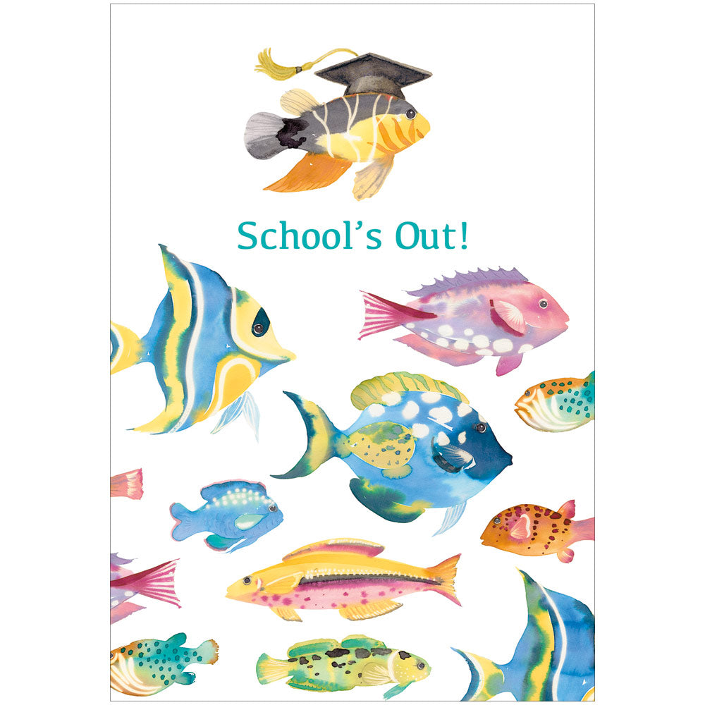 School Of Fish Grad Graduation Greeting Card - 1 card with envelope ...