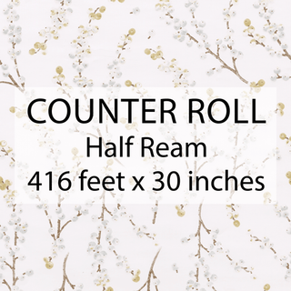 Berry Branches White/Silver Ream Wrap 30 Inches X 416 Feet