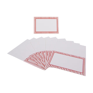 Pinstripe Red Place Cards Package 10 In