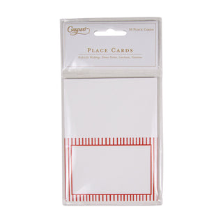 Pinstripe Red Place Cards Package 10 In