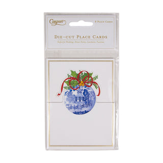 Blue And White Ornament Foil Place Card 8 In Die-Cut Foil