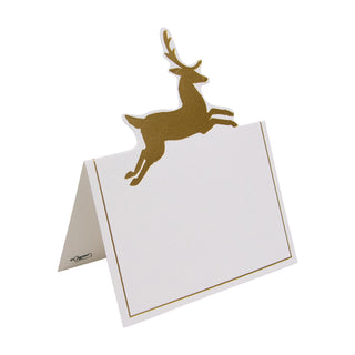 Leaping Deer Foil Place Card 8 In Die-Cut Foil