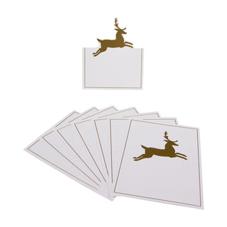 Leaping Deer Foil Place Card 8 In Die-Cut Foil
