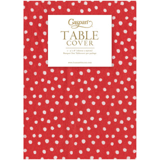 Small Dots Red Paper Linen Table Covers - 1 Each