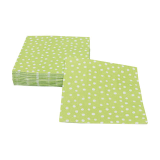 Small Dots Spring Green Cocktail Napkins - 20 Per Package