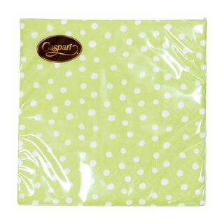 Small Dots Spring Green Cocktail Napkins - 20 Per Package