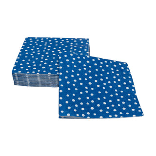 Small Dots Royal Blue Cocktail Napkins - 20 Per Package