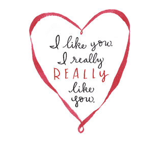 Love Letters Valentine Greeting Card - 1 card with envelope