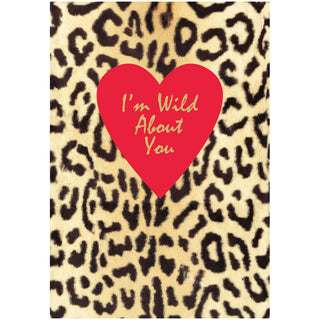 Wild About You Foil Valentine Foil Greeting Card - 1 card with envelope